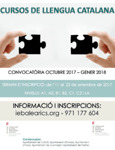 CURSOS DE LLENGUA CATALANA. CONVOCATÒRIA OCTUBRE 2017 – FEBRER 