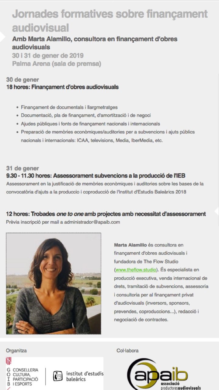 Jornades formatives sobre finançament audiovisual