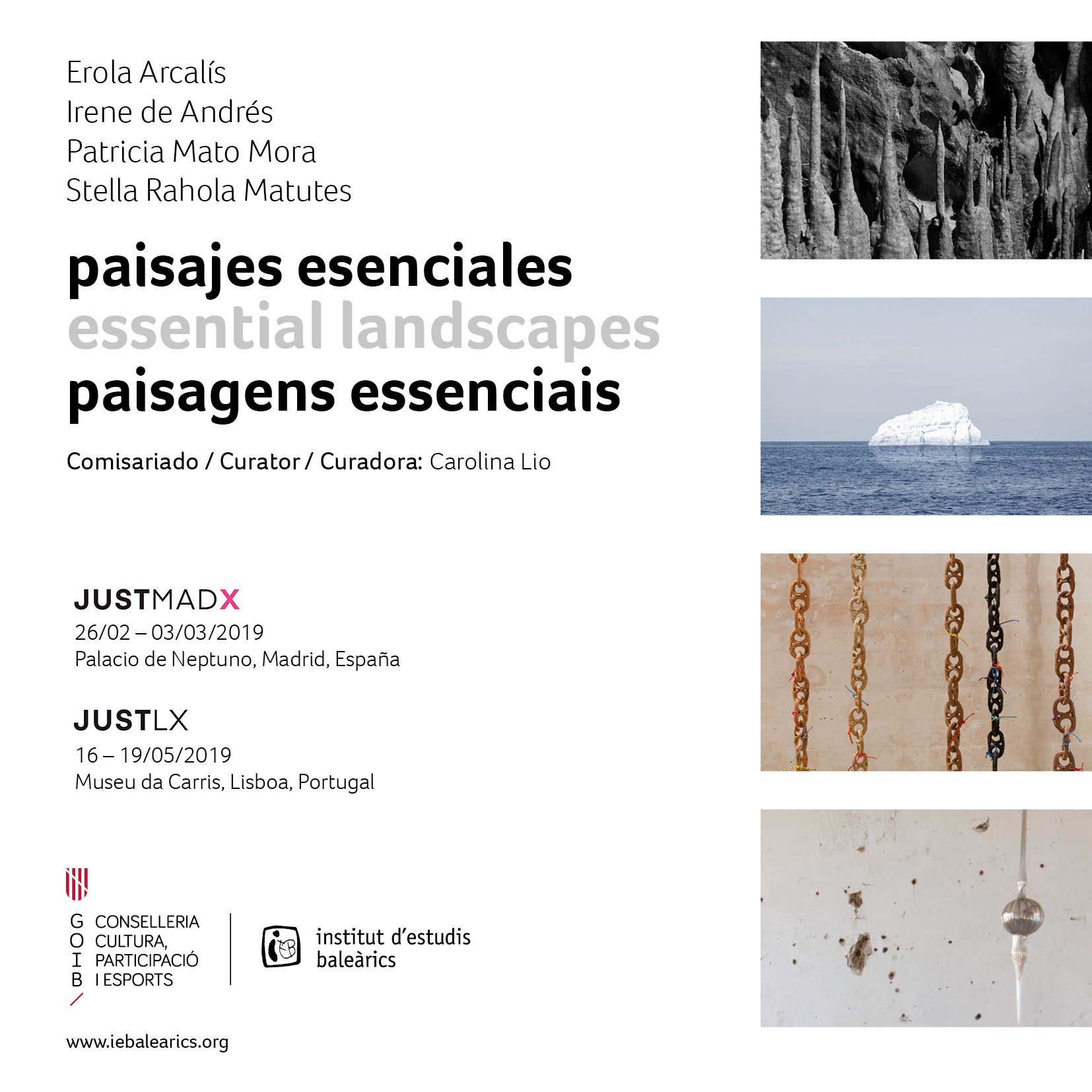 L’Institut d’Estudis Baleàrics presenta el projecte de comissariat de Carolina Lio “Paisatges essencials” a JustMAD i JustLX