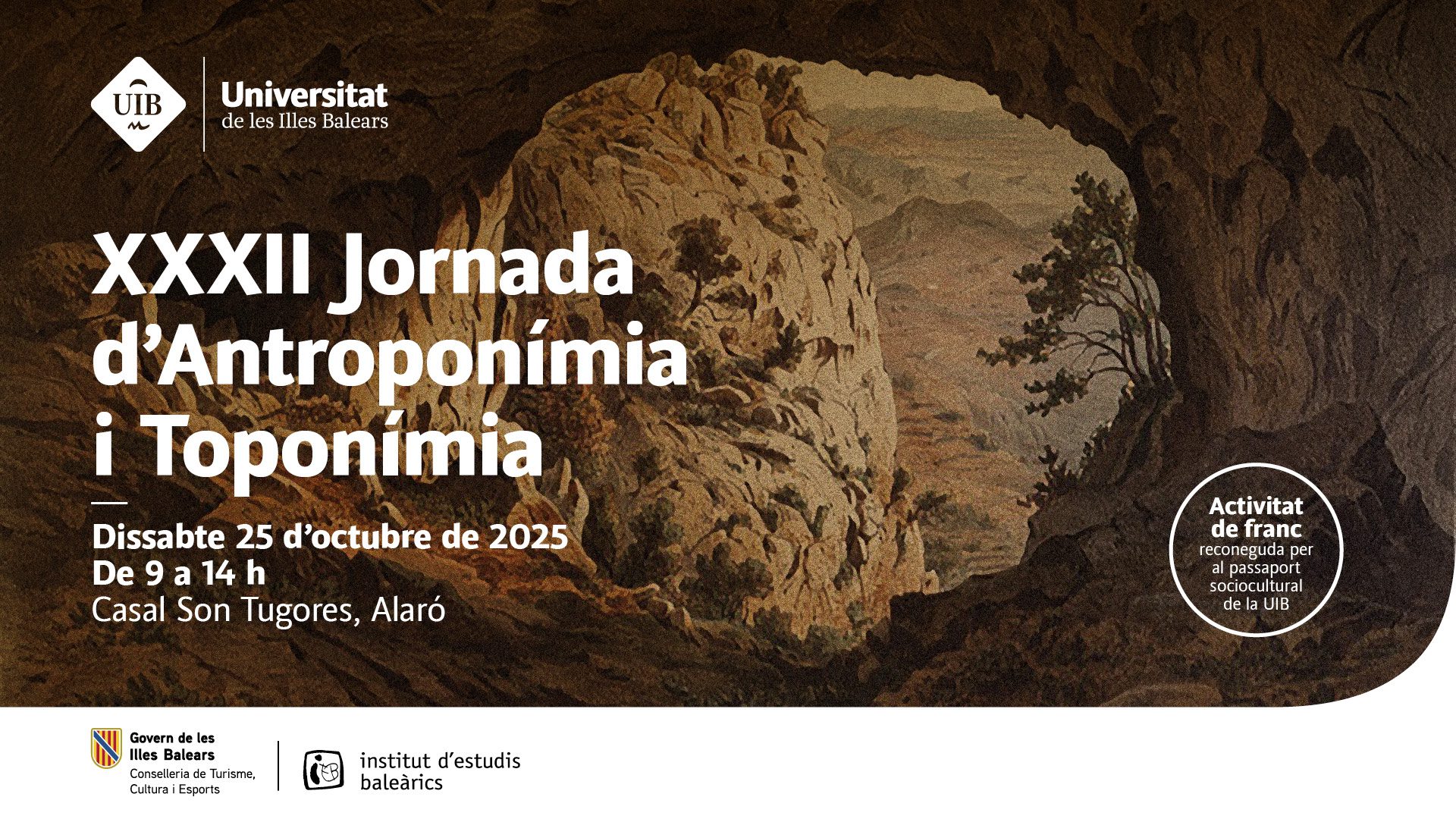 El Instituto de Estudios Baleáricos (IEB) y la UIB organizan la XXXII Jornada de Antroponimia y Toponimia