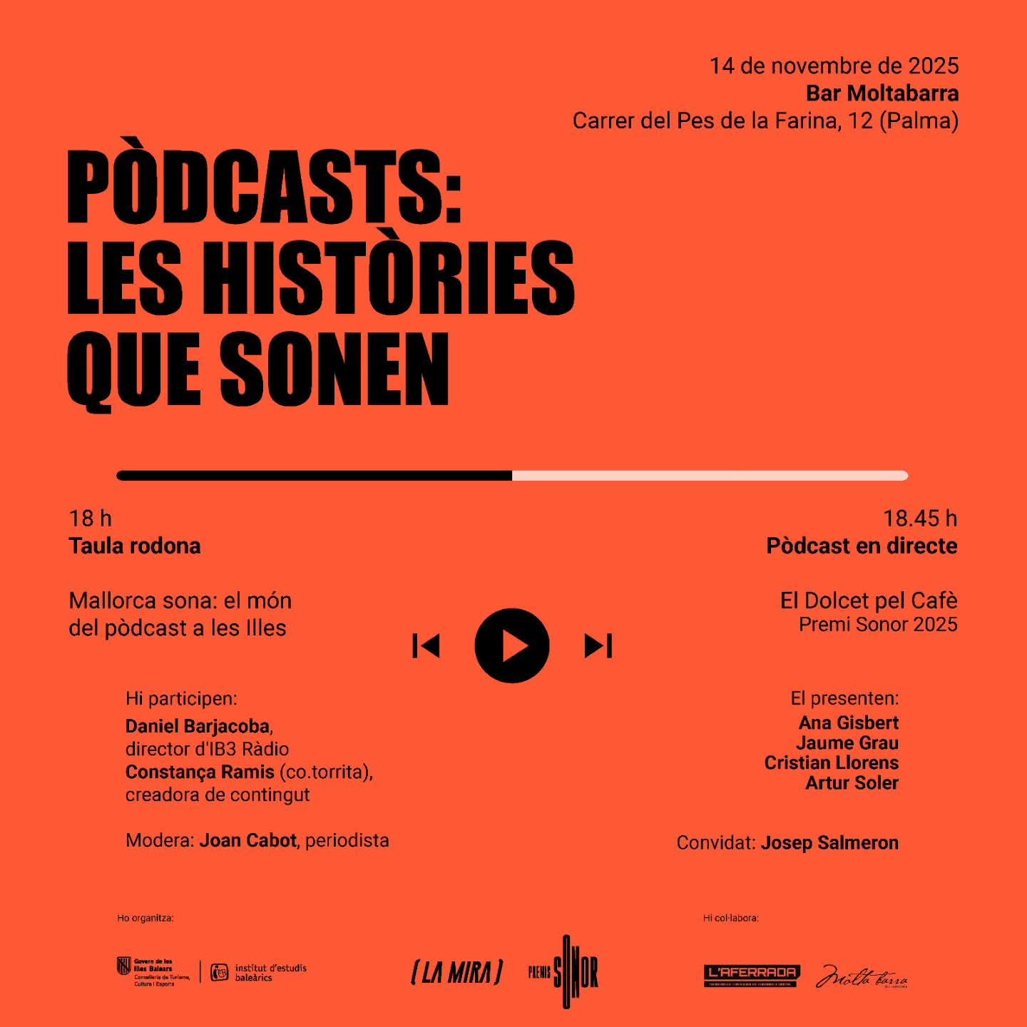 El Instituto de Estudios Baleáricos (IEB) y La Mira presentan una nueva edición de «Pòdcasts: les històries que sonen»