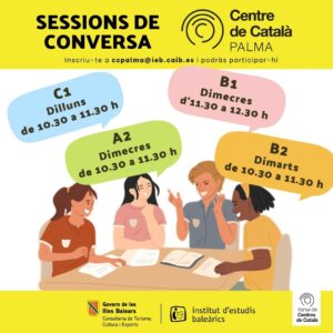 A2 Dimecres, 10.30 - 11.30 h  B1 Dimecres, 11.30 - 12.30 h  B2 Dimarts, 10.30 - 11.30 h  C1 Dilluns, 10.30 - 11.30 h 