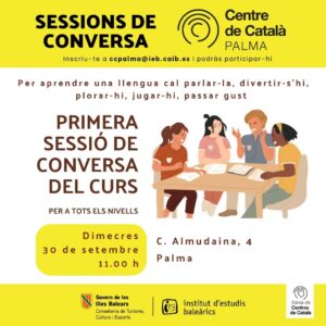Primera sessió de conversa del curs 2026 - 2027 30 de setembre a les 11